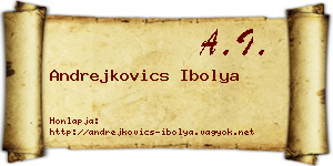 Andrejkovics Ibolya névjegykártya