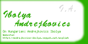 ibolya andrejkovics business card